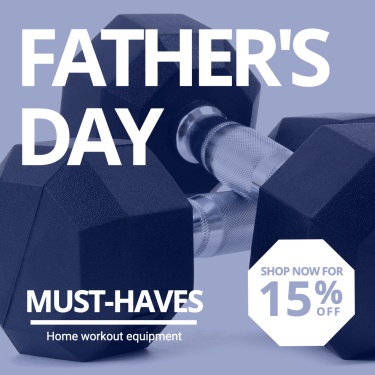 White Hexagon Element Father's Day Workout Equipment Promotion Ecommerce Product Image