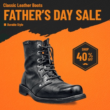 Orange Color System Simple Father's Day Leather Shoes Promotion Ecommerce Product Image