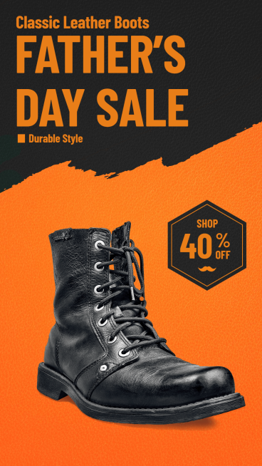Hexagon Element Simple Father's Day Leather Shoes Promotion Ecommerce Story预览效果