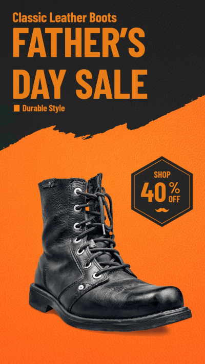 Hexagon Element Simple Father's Day Leather Shoes Promotion Ecommerce Story
