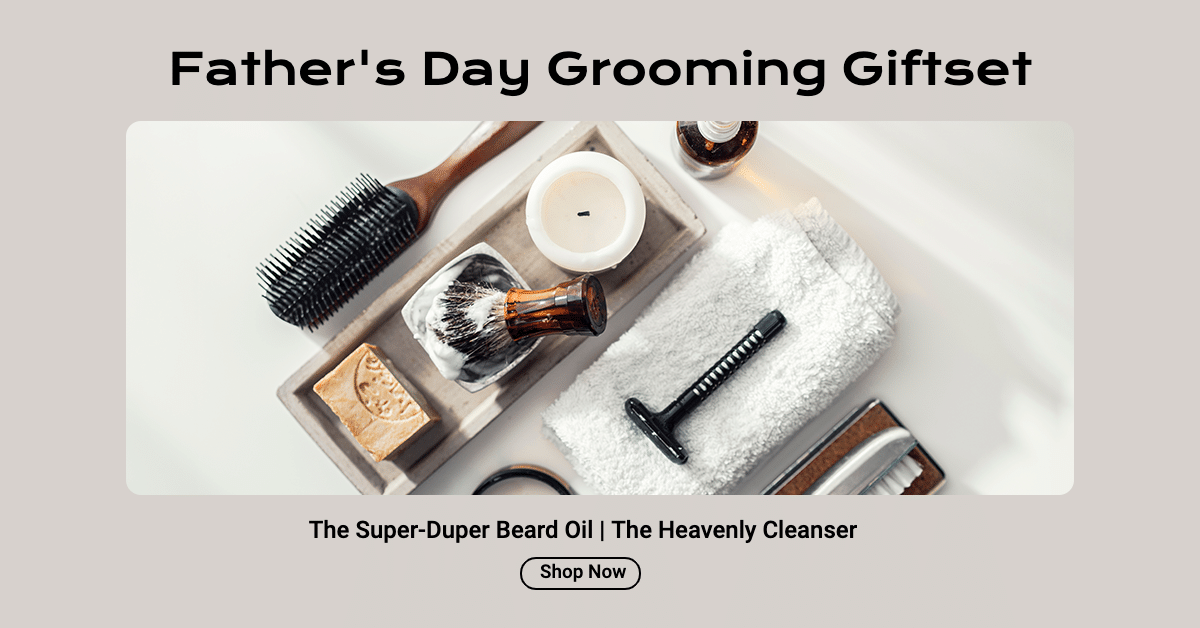 Simple Father's Day Grooming Giftset Promo Ecommerce Banner预览效果