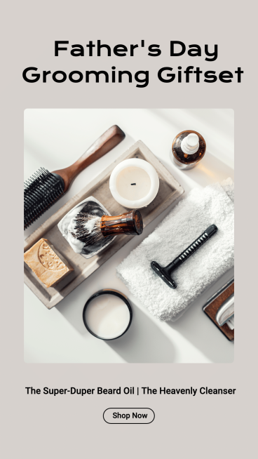Simple Father's Day Grooming Giftset Promo Ecommerce Story预览效果
