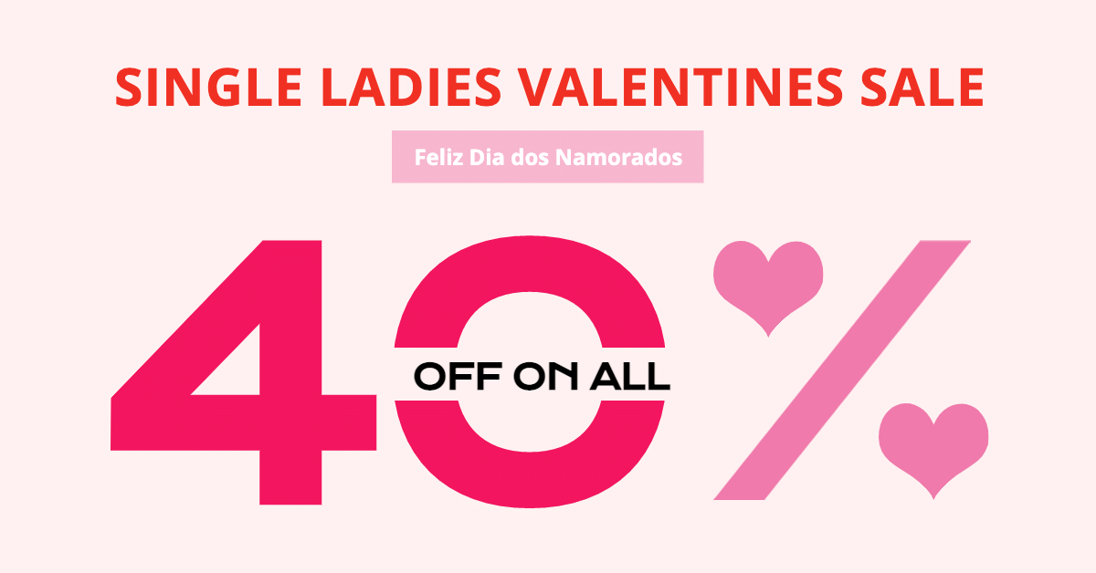 Simple Style Number Element Valentine's Day Sale Promotion Ecommerce Banner预览效果