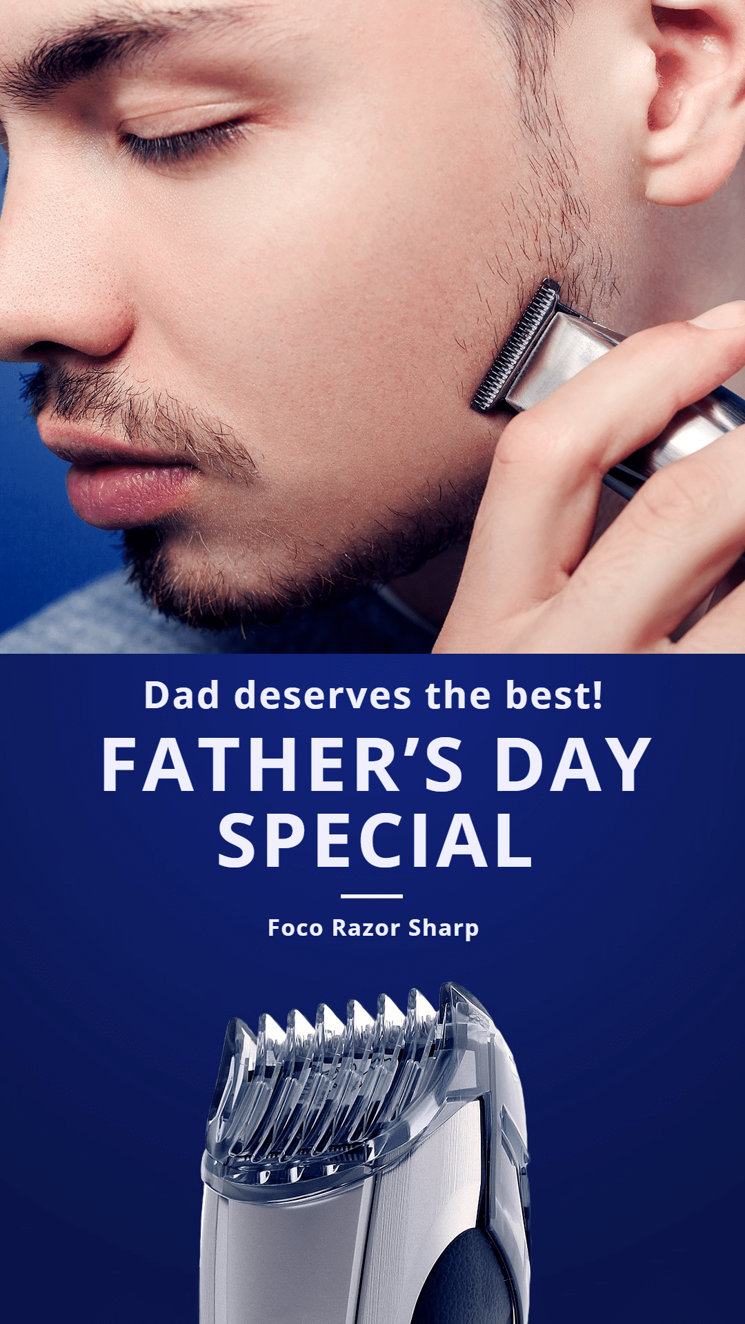 White Line Element Simple Father's Day Razor Promotion Ecommerce Story预览效果