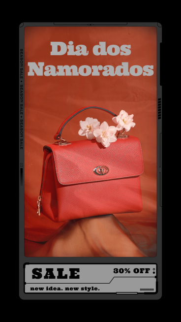 Flower Decoration Valentine's Day Women's Bag Promotion Ecommerce Story预览效果