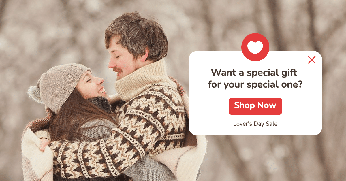 Literary Couple Cuddle Lover's Day Festival Promotion Ecommerce Banner