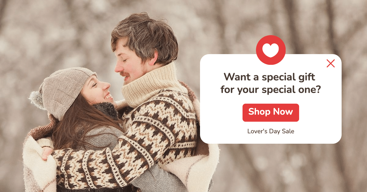 Literary Couple Cuddle Lover's Day Festival Promotion Ecommerce Banner预览效果