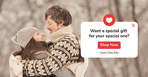 Literary Couple Cuddle Lover's Day Festival Promotion Ecommerce Banner
