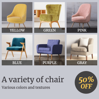 Simple Various Chairs Discount Ecommerce Product Image