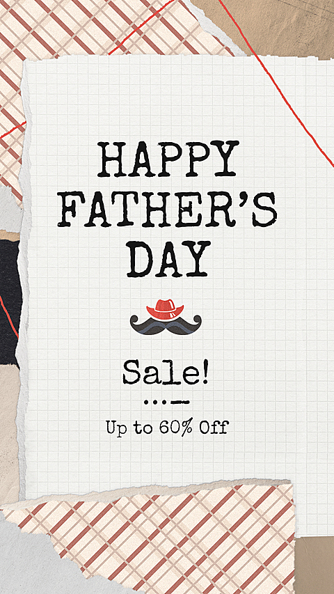 Handwritten Father's Day Festival Promotion Discount Ecommerce Story