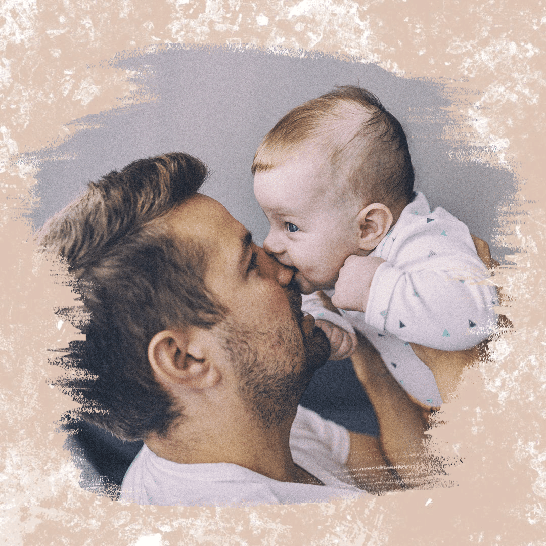 Simple Style Father's Day Family Kiss Record Instagram Post