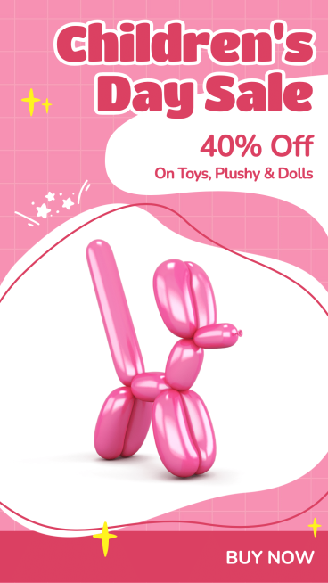 Pink Line Frame Fashion Children's Day Sale Promotion Ecommerce Story预览效果