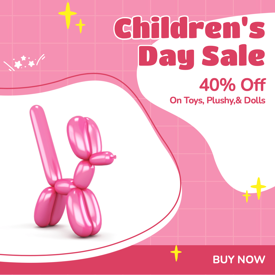 Pink Grid Background Fashion Children's Day Sale Promotion Ecommerce Story预览效果
