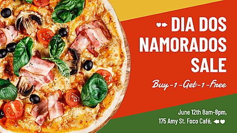 Brazil Lover's Day Pizza Promotion Ecommerce Banner