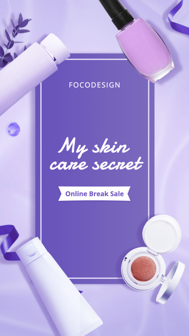 Purple Rectangle ELement Fashion Cosmetics Promotion Ecommerce Story预览效果