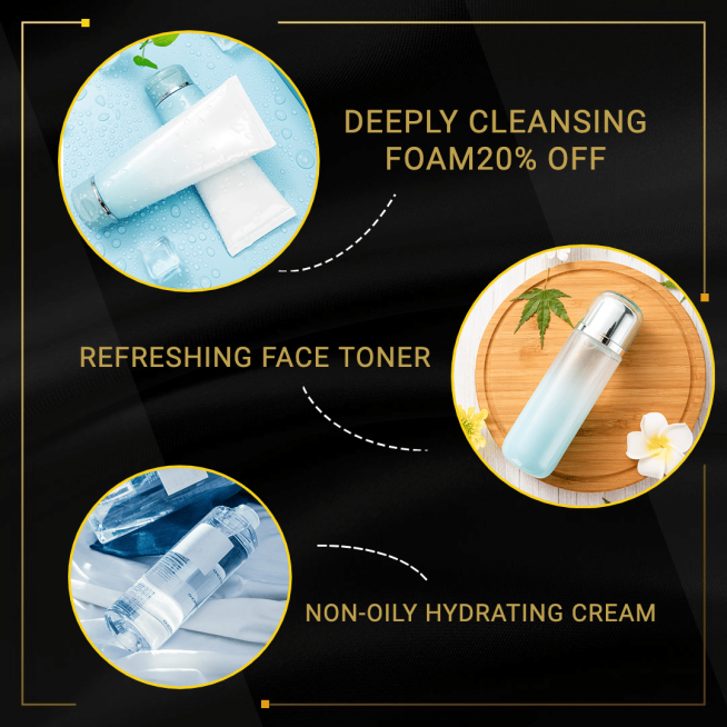 Gold Line Frame Father's Day Skin Care Promotion Ecommerce Product Image预览效果