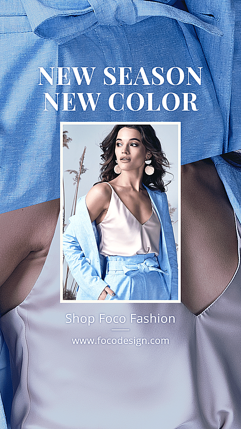 Fashion Fresh Style Women's Wear Blue Color Coat New Arrival Sale Ecommerce Story