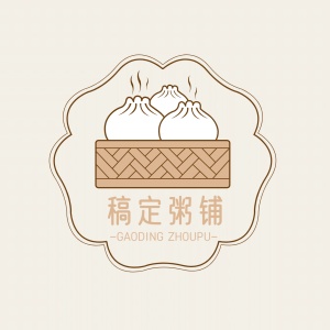 logo头像餐饮美食包子粥铺手绘店标
