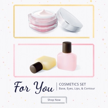 Colorful Dot Element Fresh Style Cosmetics Set Promotion Ecommerce Story