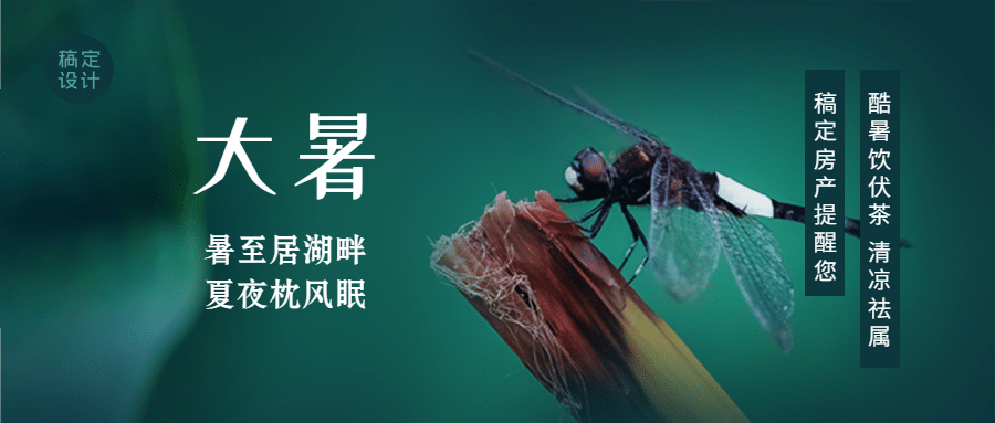 大暑节气营销公众号唯美首图预览效果