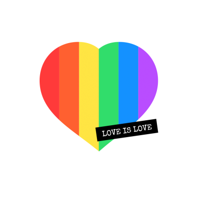 Minimalist Love Heart Colorful Division Text Logo Image