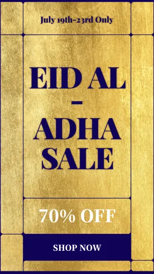 Gold Color System Background Luxury Style Eid Al Adha Sale Ecommerce Story