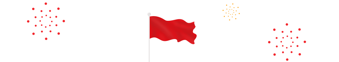 红色旗帜GIF分割线公众号