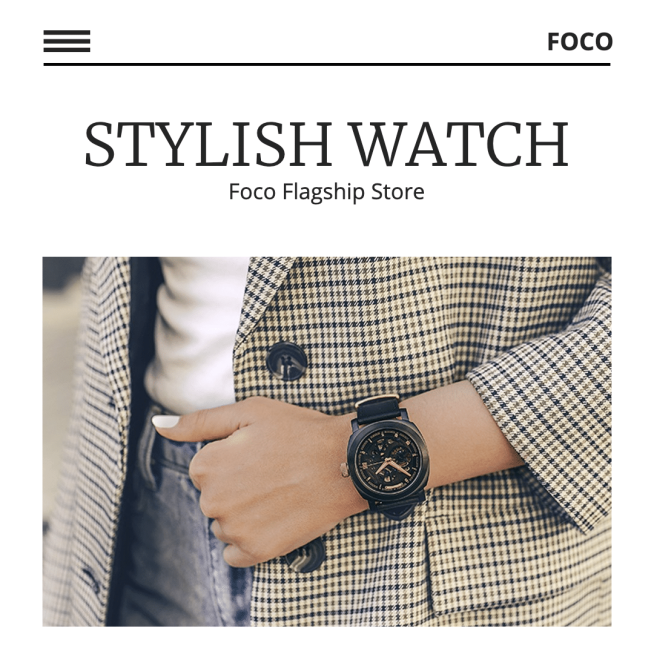 Black Line Element Simple Stylish Watch Promotion Ecommerce Product Image预览效果