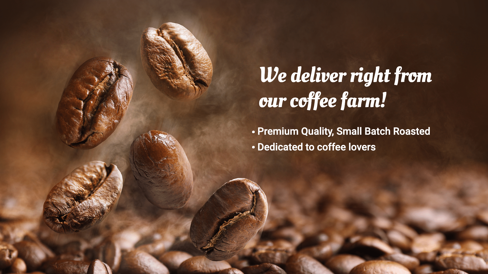 Simple Coffee Beans Delivery Right Service Ecommerce Banner预览效果