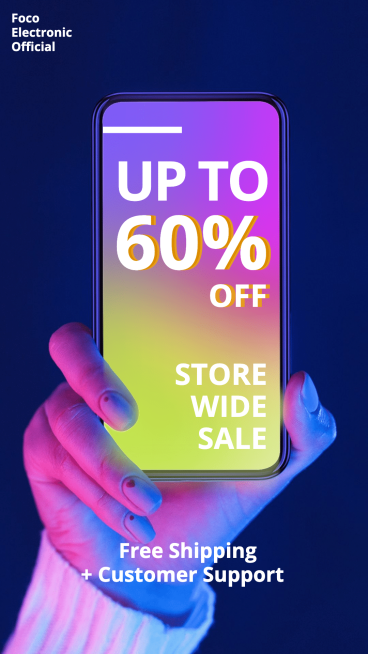 Neon Light Style Fashion Electronic Offical Promotion Ecommerce Story预览效果