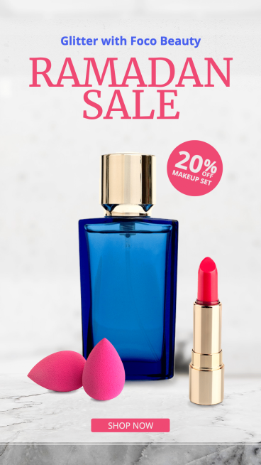 Pink Circle Tag Element Simple Cosmetics Ramadan Sale Discount Ecommerce Story预览效果
