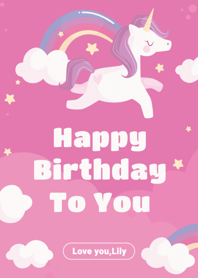 Creative Cartoon Birthday Blessing Card