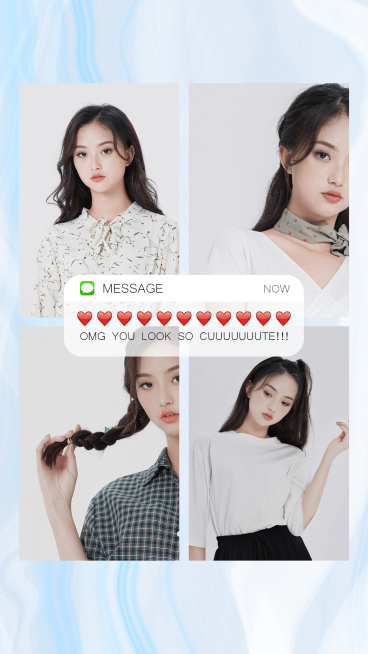 简约夏季四宫格女生拼图晒照预览效果