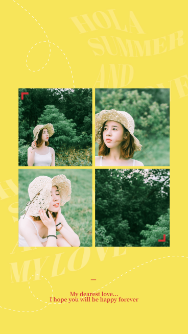 夏季简约四宫格拼图晒照预览效果