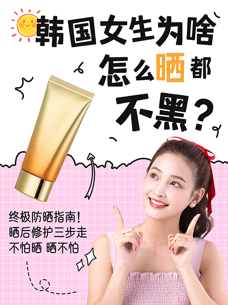 小红书配图美容美妆修复知识科普