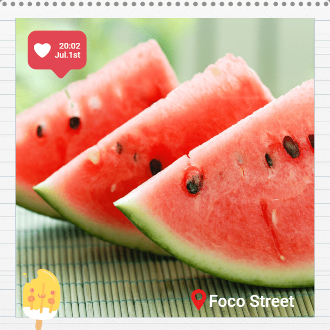 清新夏日卡通西瓜美食记录预览效果