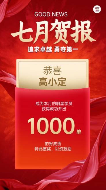 喜庆轻拟物月初营销业绩表彰预览效果