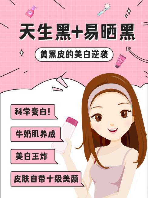 小红书配图美容护肤知识百科黄皮预览效果