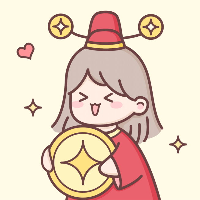 迎财神可爱插画人像情侣微信头像预览效果