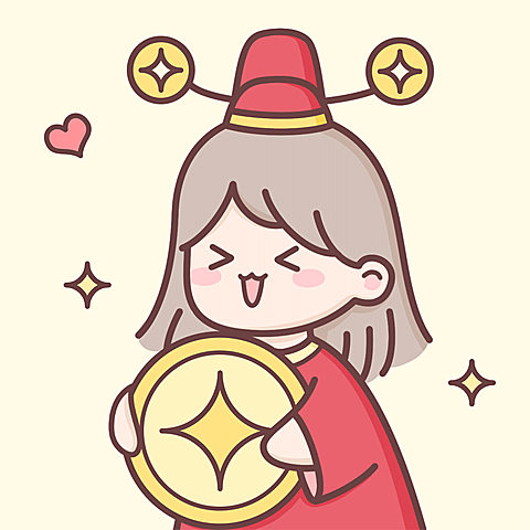 迎财神可爱插画人像情侣微信头像