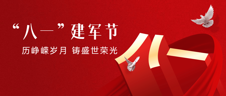 八一建军节快乐祝福3D公众号首图预览效果