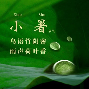 小暑节气祝福夏季实景方形海报