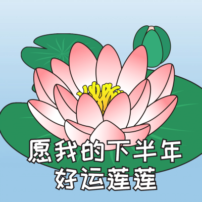 好运莲莲荷花趣味表情包