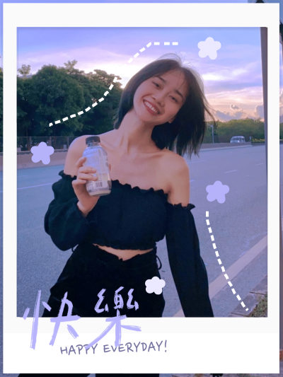 清新少女简约拍立得晒照