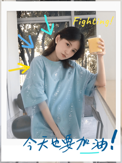 清新少女拍立得晒照