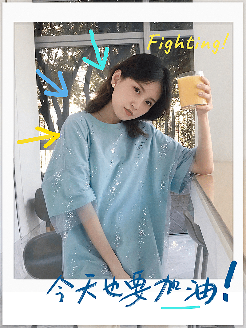 清新少女拍立得晒照