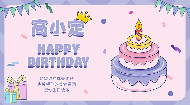 企业商务生日祝福文艺海报