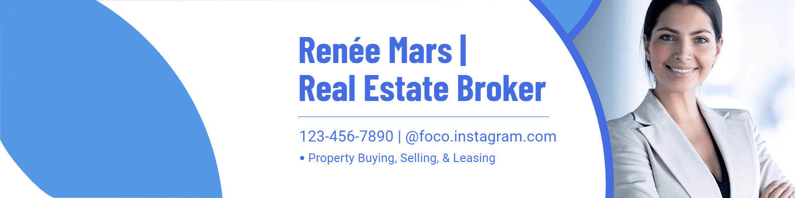 Simple Real Estate Broker Personal Contact Information LinkedIn Banner