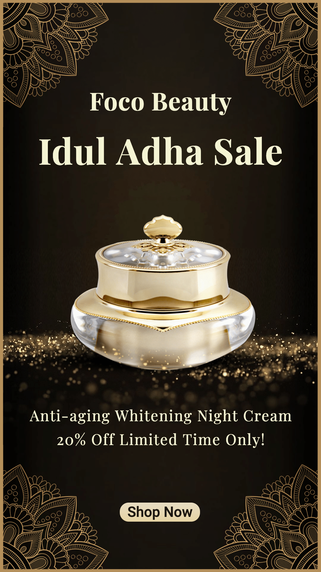 Gold Pattern Element Luxury Cosmetics Idul Adha Sale Ecommerce Story预览效果