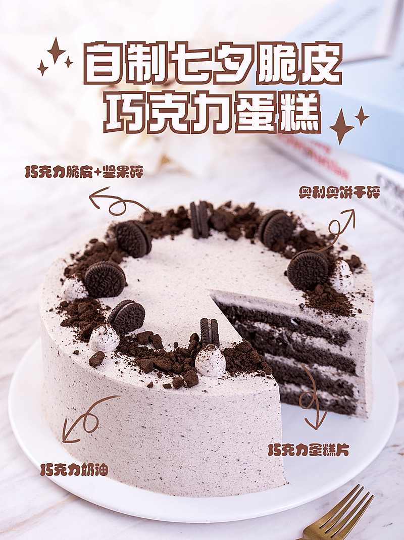 七夕餐饮美食攻略指南简约海报